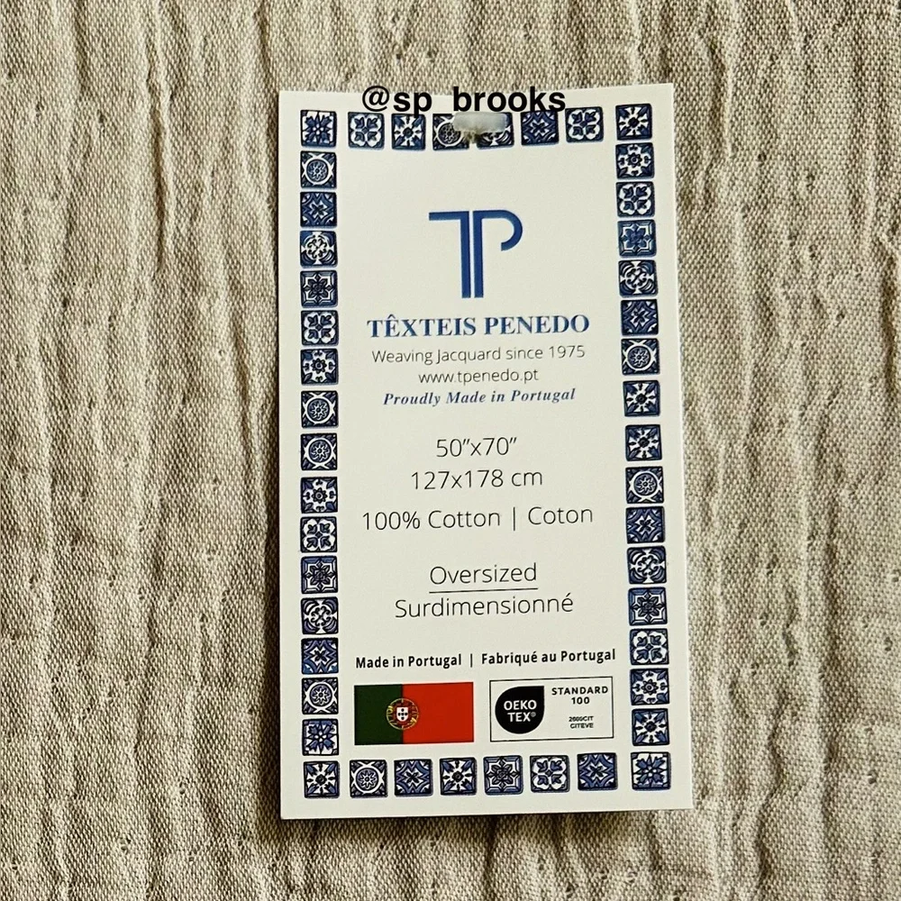 🎁Texteis Penedo Throw Blanket  - Taupe - Made in Portugal Cotton Throw